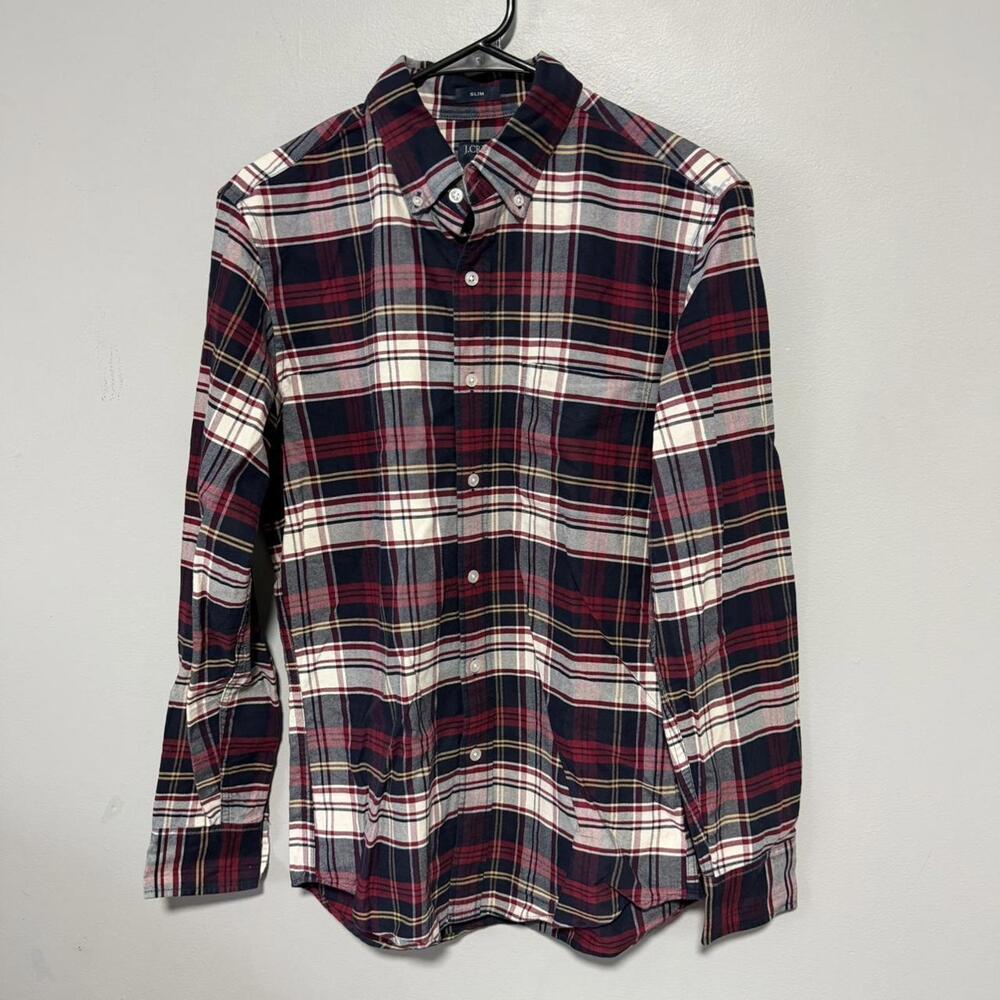 J. Crew button down shirt mens size small red white #dressshirt #shirt